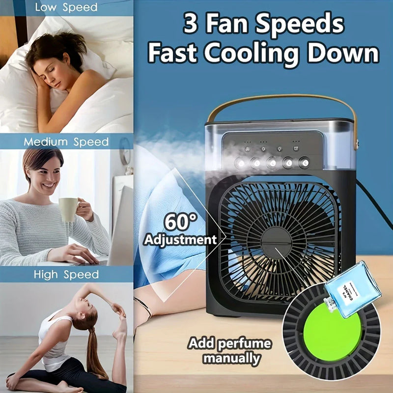 Portable Air Conditioner Fan with USB Power, Humidifier Feature, Ideal for Home - PAKS VARIETY